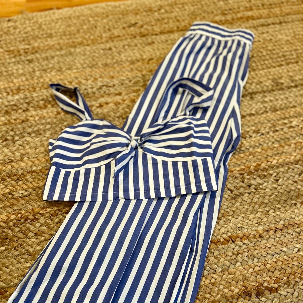 J. Crew Blue and White Striped Set
